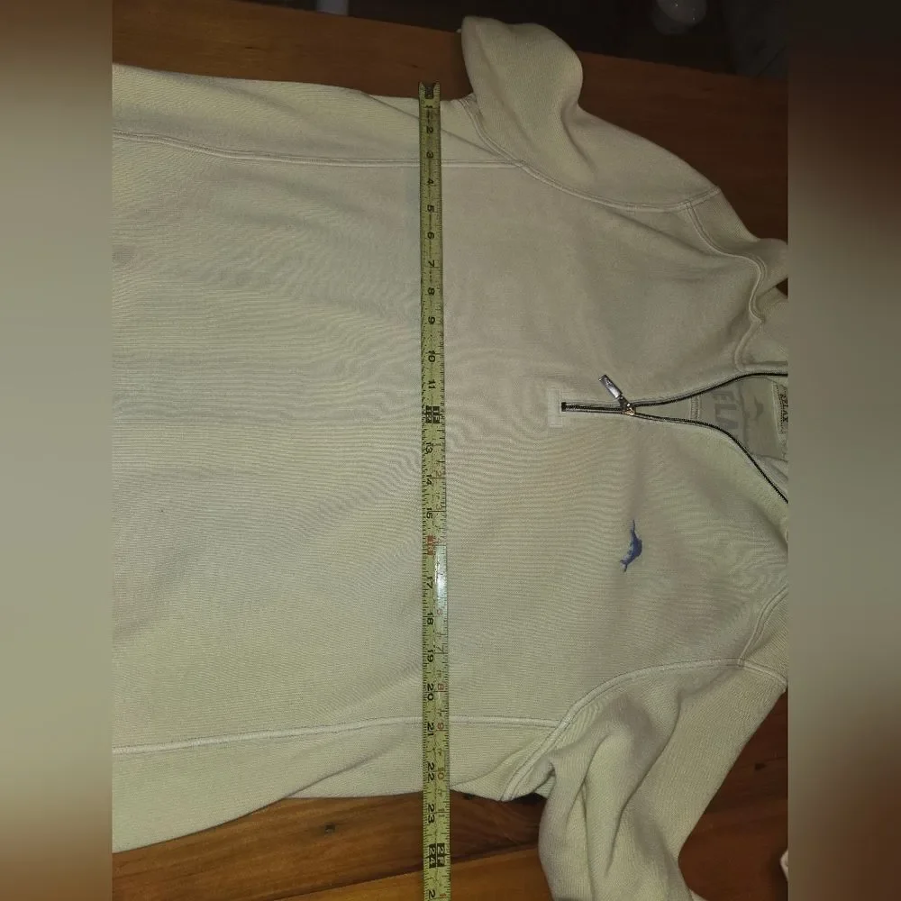 Tommy Bahama Men's Zip Up Cream Sweater Size L